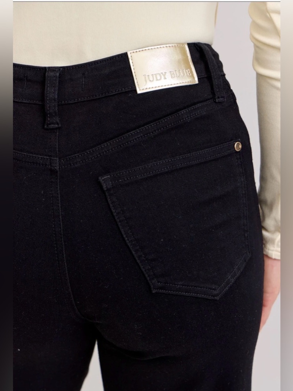 NWT Judy Blue High Waisted Retro Wide Leg Black Denim Jeans Sz 7/28 - Picture 3 of 16